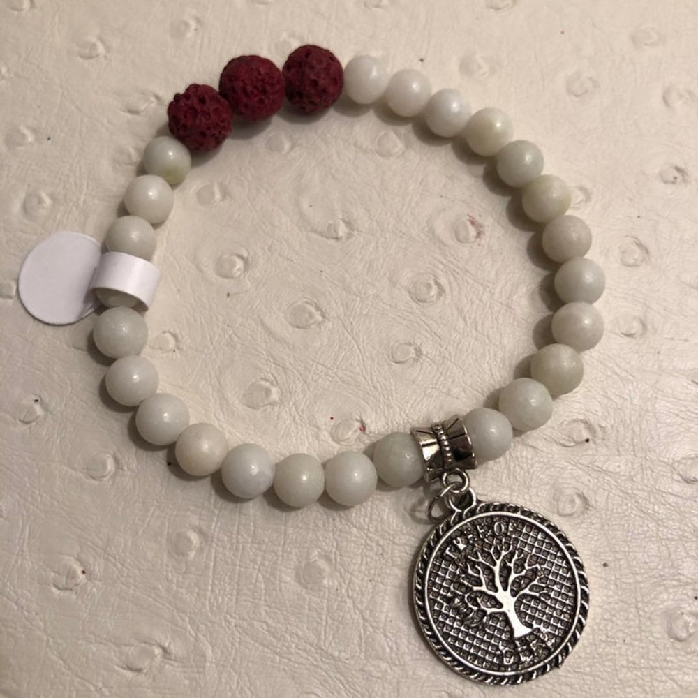 NEW White New Jade Essential Oil Bracelets
